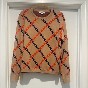 Etro Tan Sweater with Chain Pattern